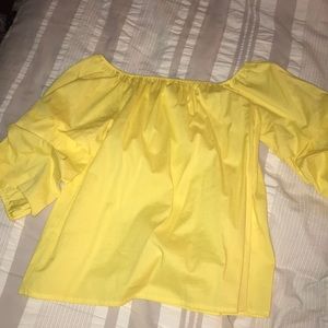 Yellow off the shoulder blouse